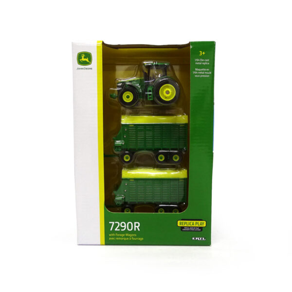 1/64 John Deere 7290R Tractor with Forage Wagons